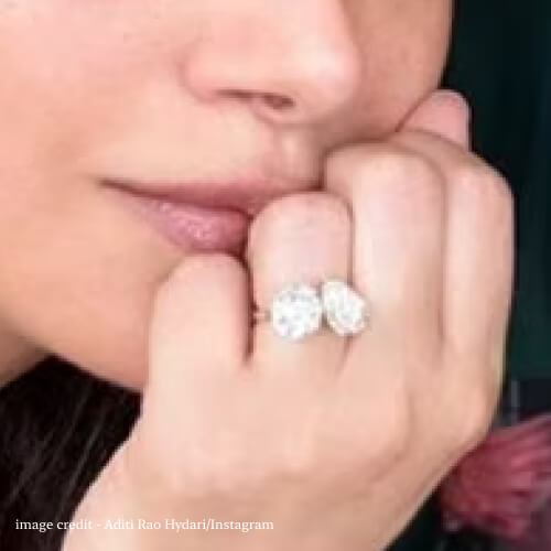 New Bollywood Buzz: Aditi Rao Hydari's Double Diamond Engagement Ring