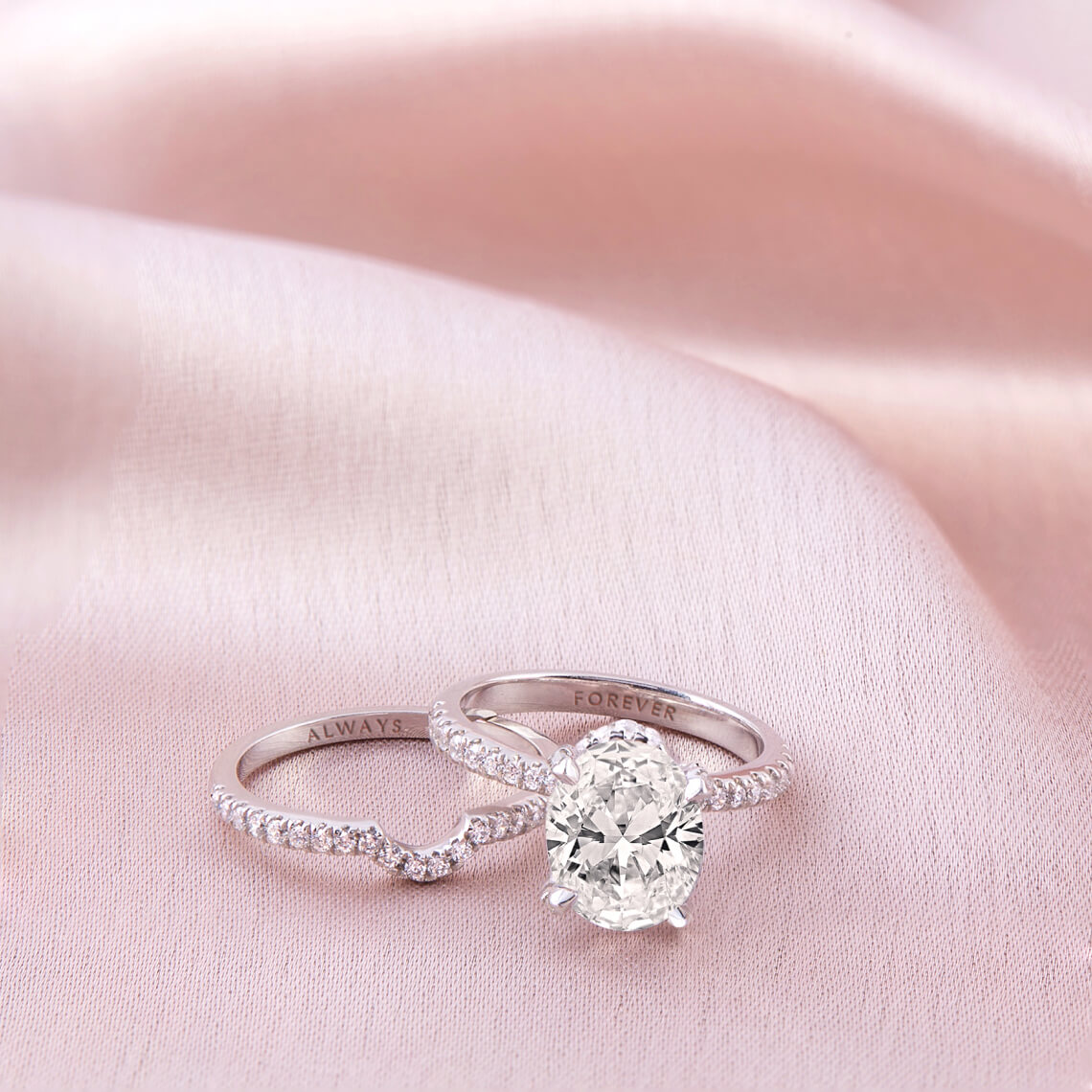 Stacking Goals: How to Style Your Oval Engagement Ring with Wedding Band
