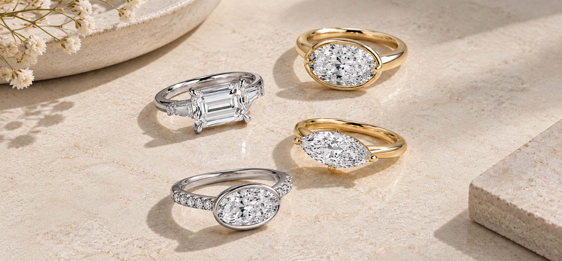 Why East-West Engagement Rings Are So Popular Right Now